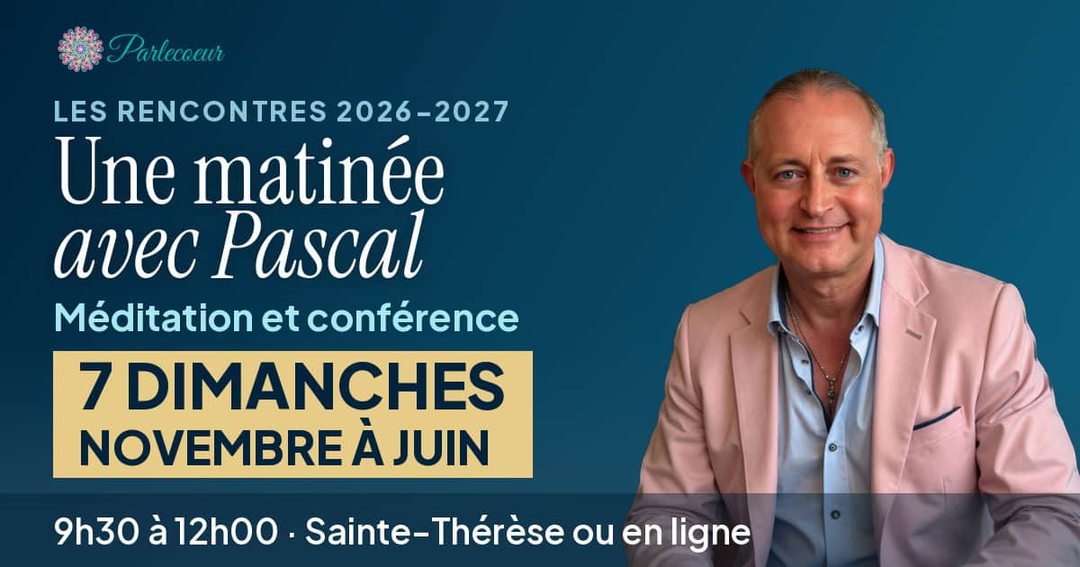 Pascal N. Paquette présente Une matinée avec Pascal, sept dimanches de novembre à juin, de 9h30 à 12h00, à Sainte-Thérèse ou en ligne