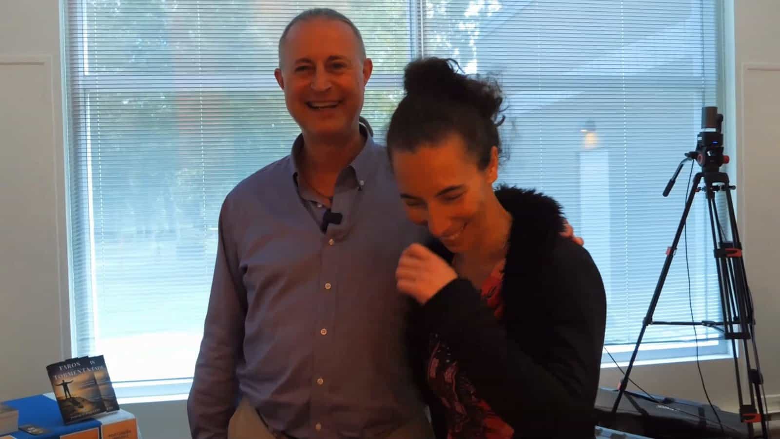 Pascal N. Paquette and a participant, bursting into laughter